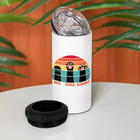 Funny Vintage Black Cat Introvert 4 in 1 Can Cooler Tumbler Rock Paper Scissors Paw