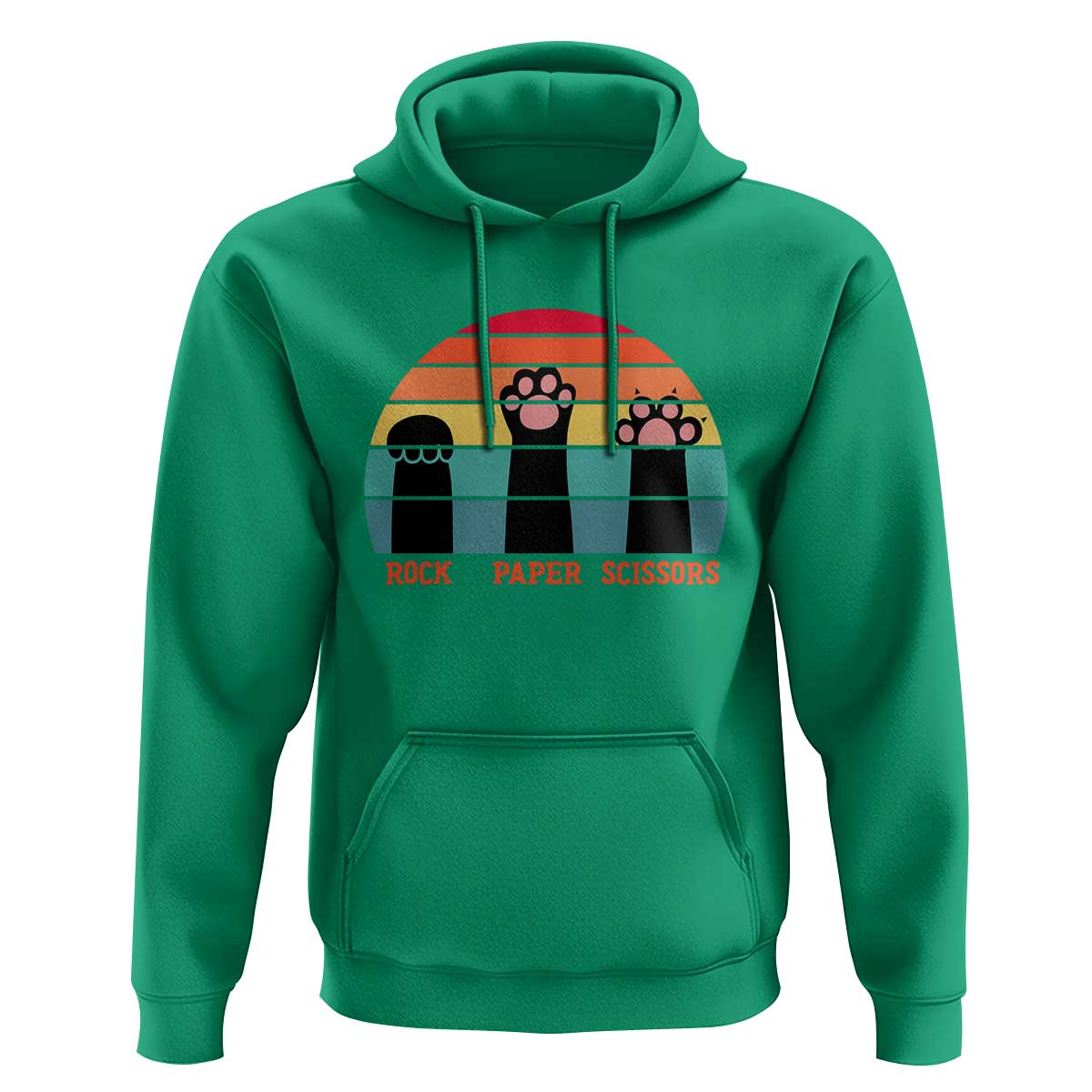 Funny Vintage Black Cat Introvert Hoodie Rock Paper Scissors Paw