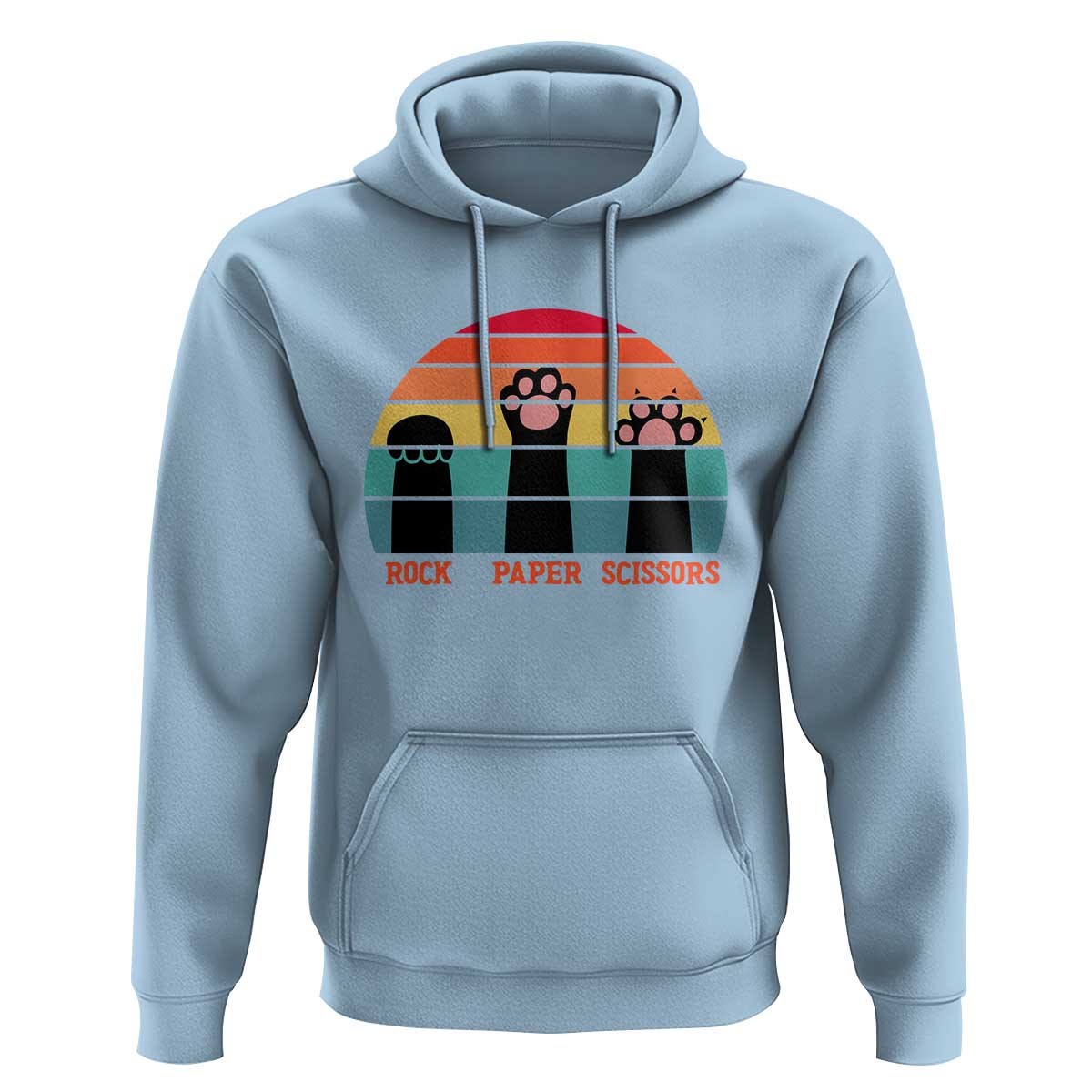 Funny Vintage Black Cat Introvert Hoodie Rock Paper Scissors Paw