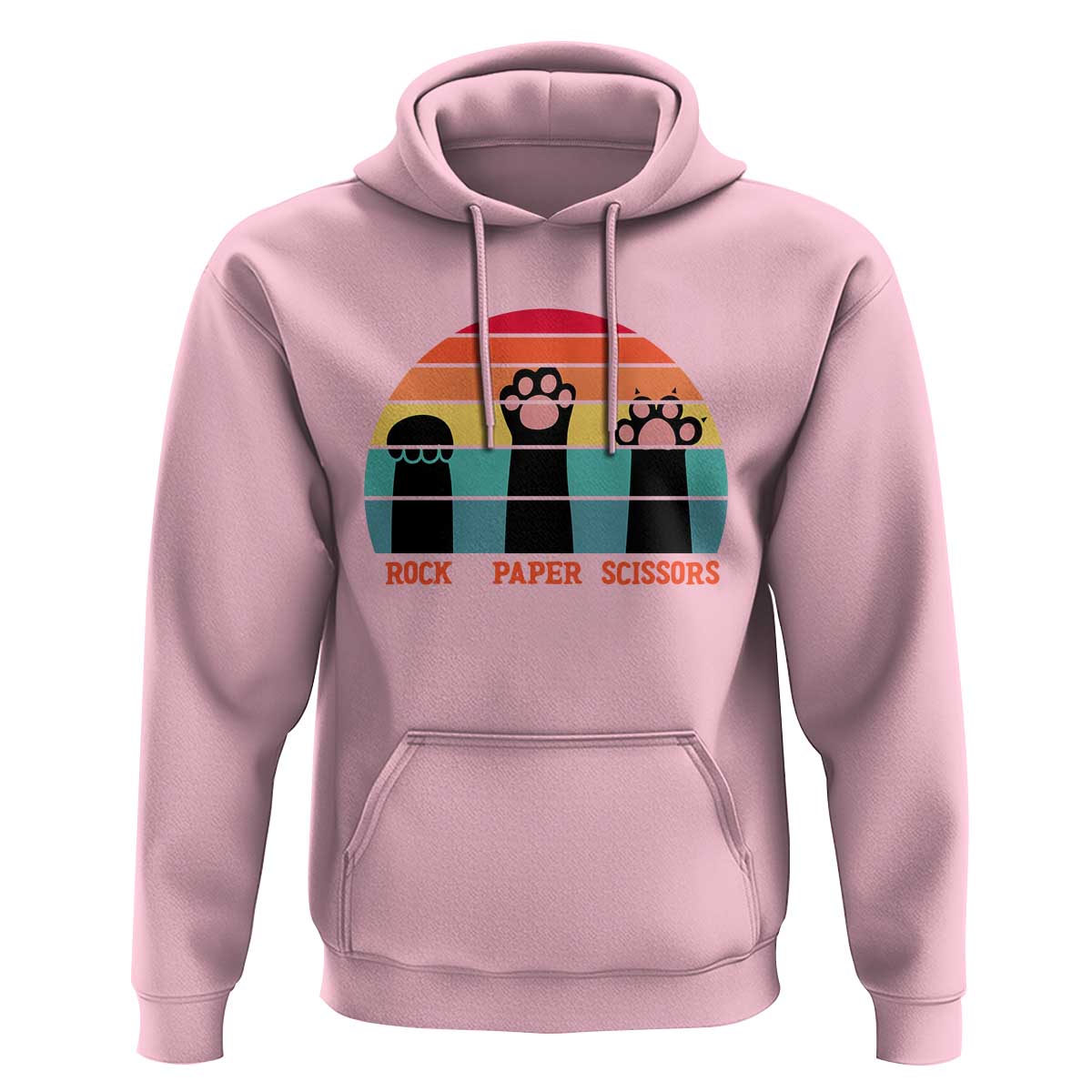 Funny Vintage Black Cat Introvert Hoodie Rock Paper Scissors Paw