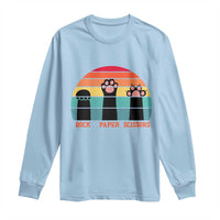 Funny Vintage Black Cat Introvert Long Sleeve Shirt Rock Paper Scissors Paw