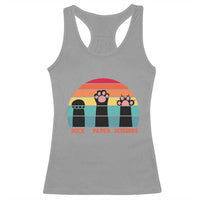Funny Vintage Black Cat Introvert Racerback Tank Top Rock Paper Scissors Paw