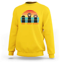 Funny Vintage Black Cat Introvert Sweatshirt Rock Paper Scissors Paw
