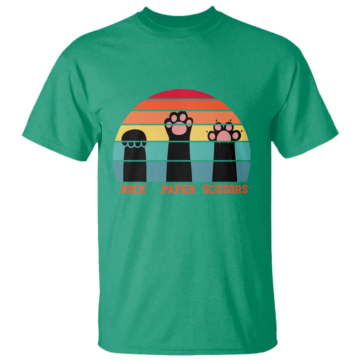 Funny Vintage Black Cat Introvert T Shirt Rock Paper Scissors Paw