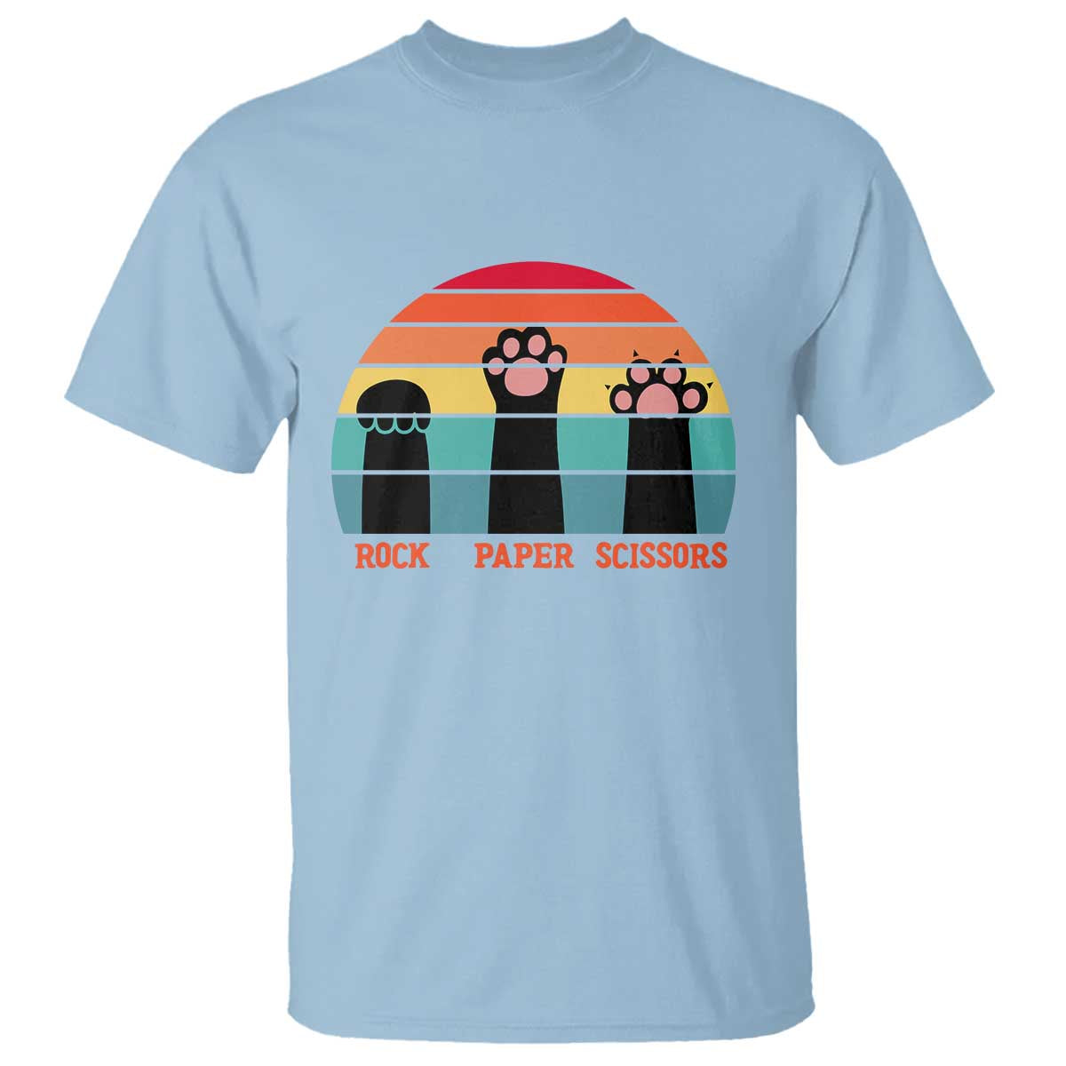 Funny Vintage Black Cat Introvert T Shirt Rock Paper Scissors Paw