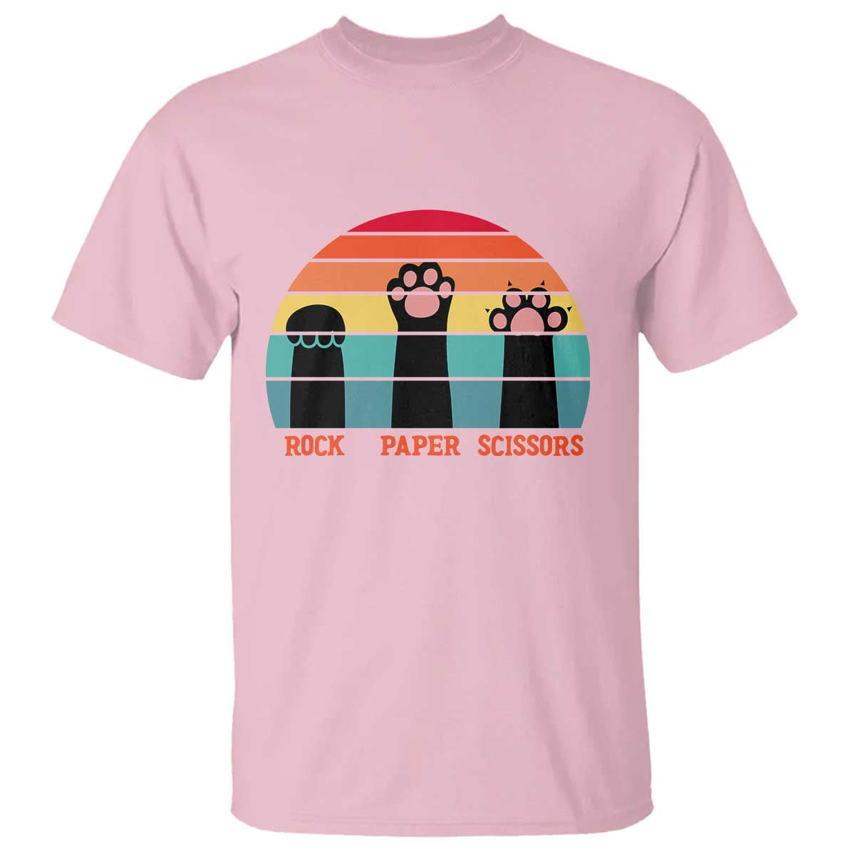 Funny Vintage Black Cat Introvert T Shirt Rock Paper Scissors Paw