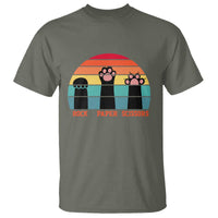 Funny Vintage Black Cat Introvert T Shirt Rock Paper Scissors Paw