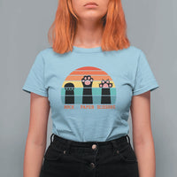 Funny Vintage Black Cat Introvert T Shirt For Women Rock Paper Scissors Paw