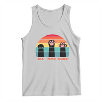 Funny Vintage Black Cat Introvert Tank Top Rock Paper Scissors Paw