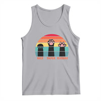 Funny Vintage Black Cat Introvert Tank Top Rock Paper Scissors Paw