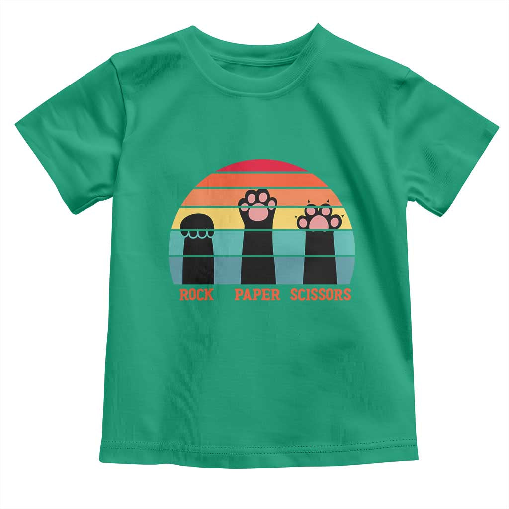 Funny Vintage Black Cat Introvert Toddler T Shirt Rock Paper Scissors Paw