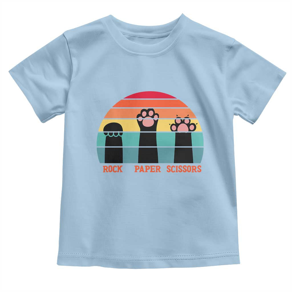 Funny Vintage Black Cat Introvert Toddler T Shirt Rock Paper Scissors Paw