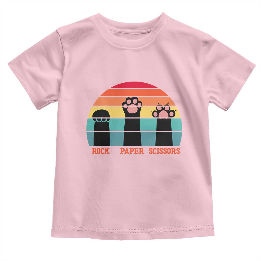 Funny Vintage Black Cat Introvert Toddler T Shirt Rock Paper Scissors Paw