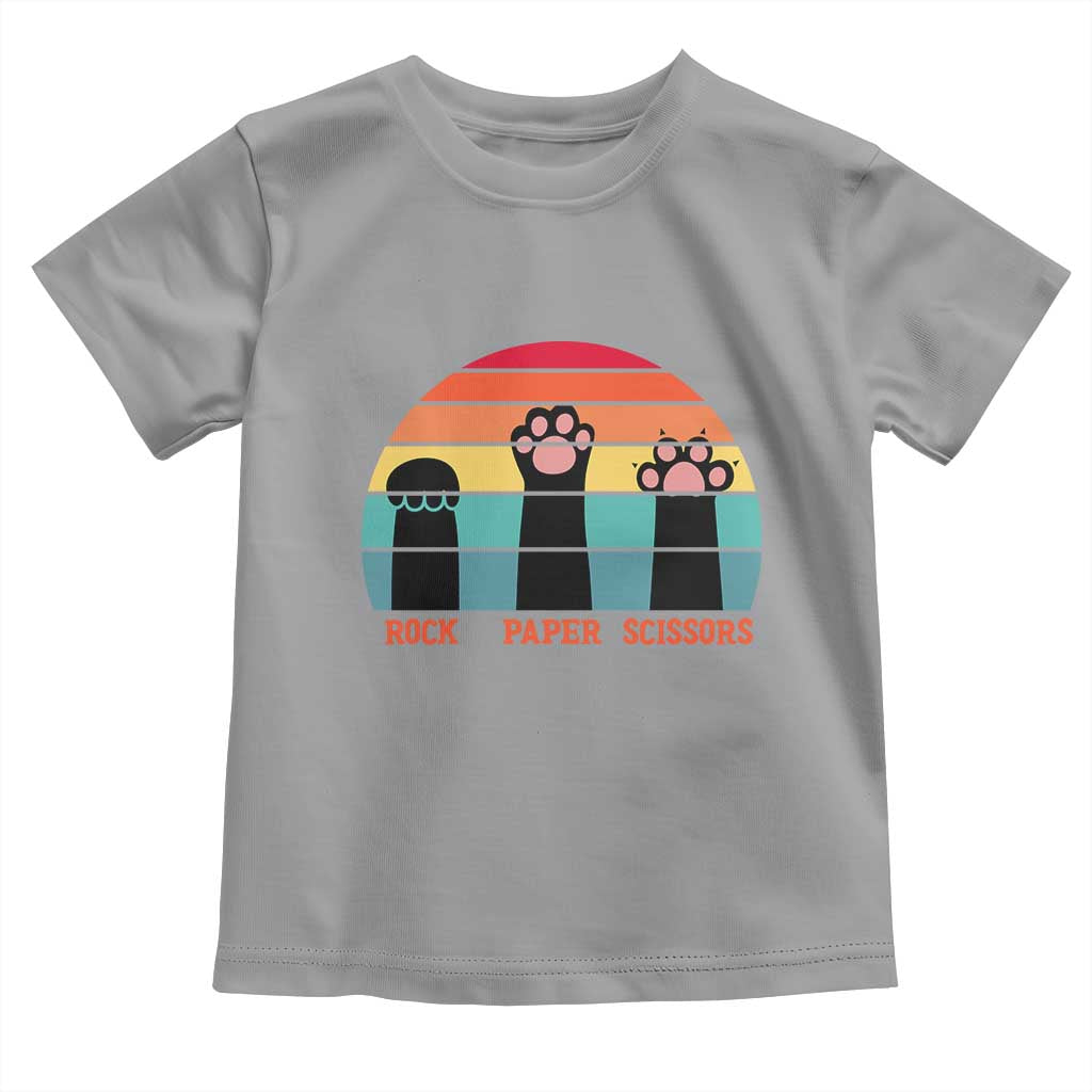 Funny Vintage Black Cat Introvert Toddler T Shirt Rock Paper Scissors Paw