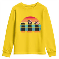 Funny Vintage Black Cat Introvert Youth Sweatshirt Rock Paper Scissors Paw