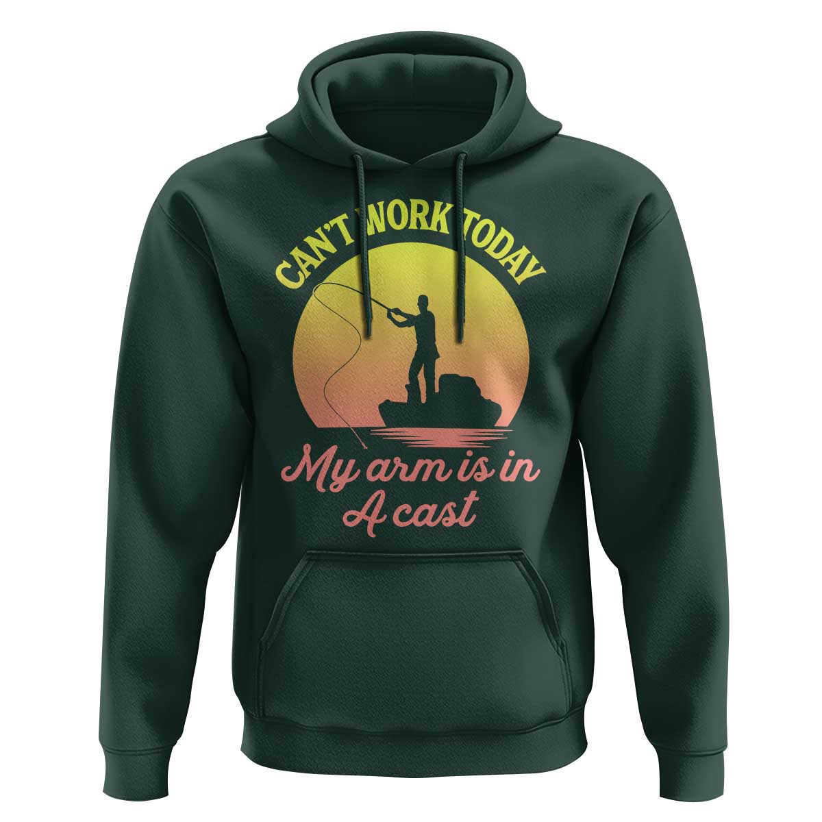 Funny Fishing Enthusiast Gift Hoodie I Cant Work Today My Arm Is In A Cast