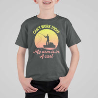 Funny Fishing Enthusiast Gift T Shirt For Kid I Cant Work Today My Arm Is In A Cast