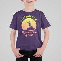 Funny Fishing Enthusiast Gift T Shirt For Kid I Cant Work Today My Arm Is In A Cast