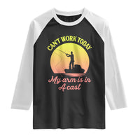 Funny Fishing Enthusiast Gift Raglan Shirt I Cant Work Today My Arm Is In A Cast