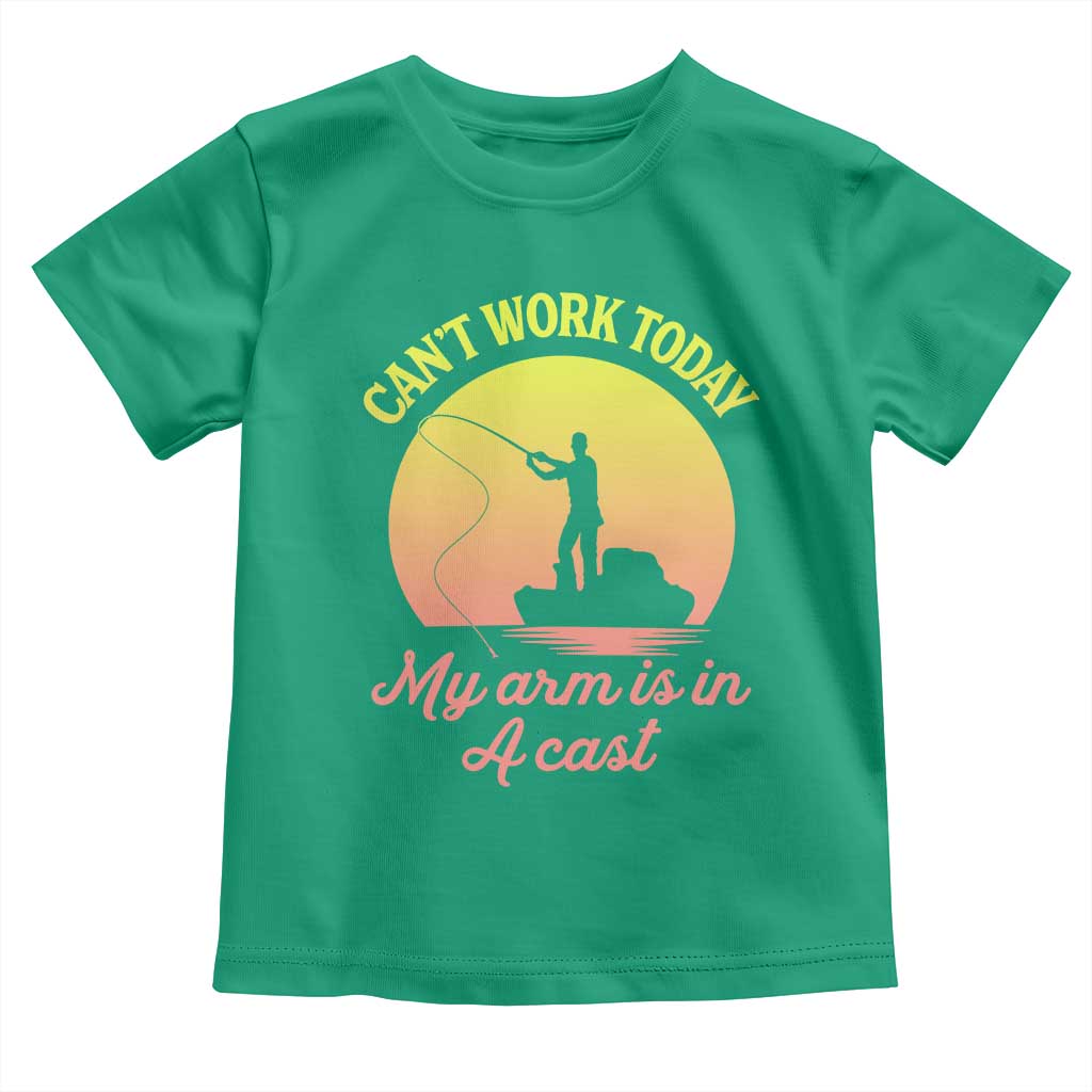 Funny Fishing Enthusiast Gift Toddler T Shirt I Cant Work Today My Arm Is In A Cast