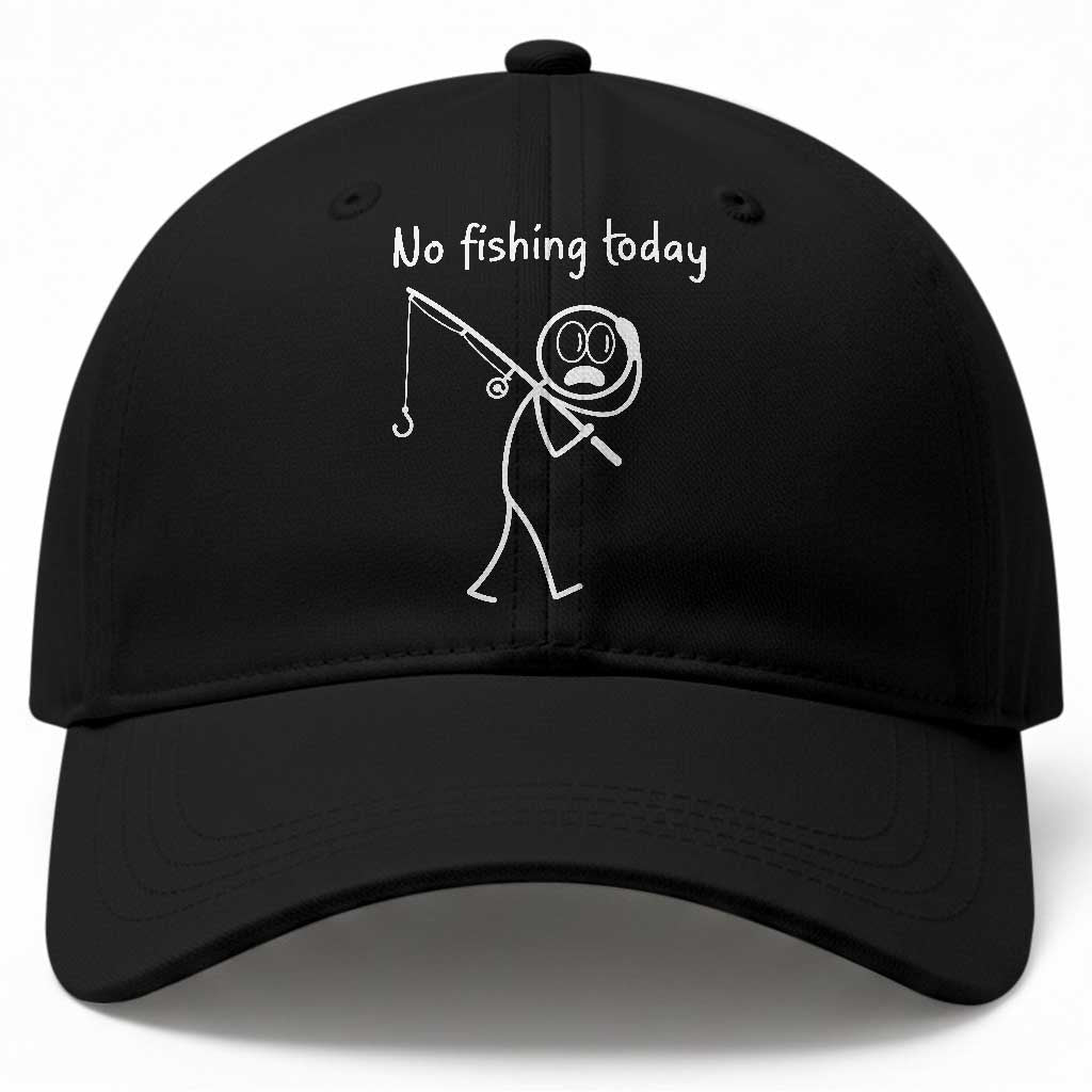 Funny Angler Gift Baseball Cap No Fishing Today