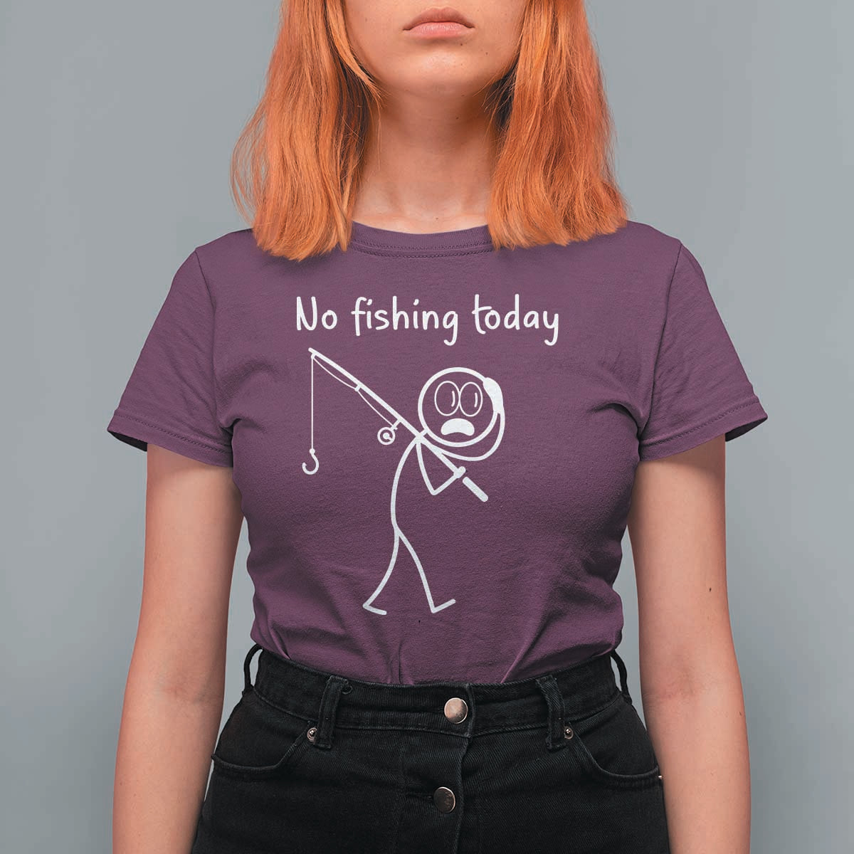 Funny Angler Gift T Shirt For Women No Fishing Today