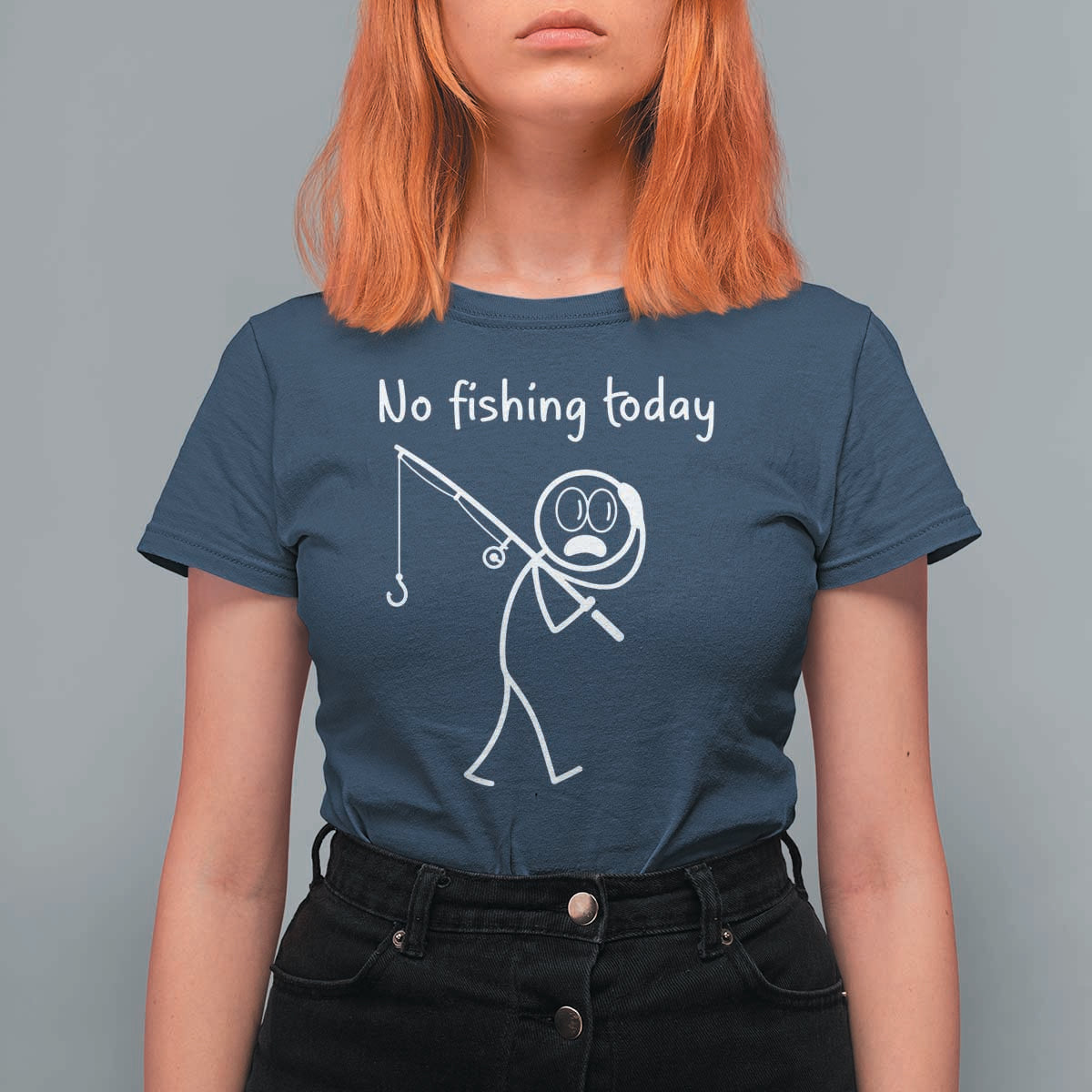 Funny Angler Gift T Shirt For Women No Fishing Today
