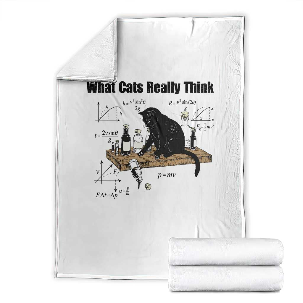 Funny Physics Cat Meme Throw Blanket What Cats Really Think