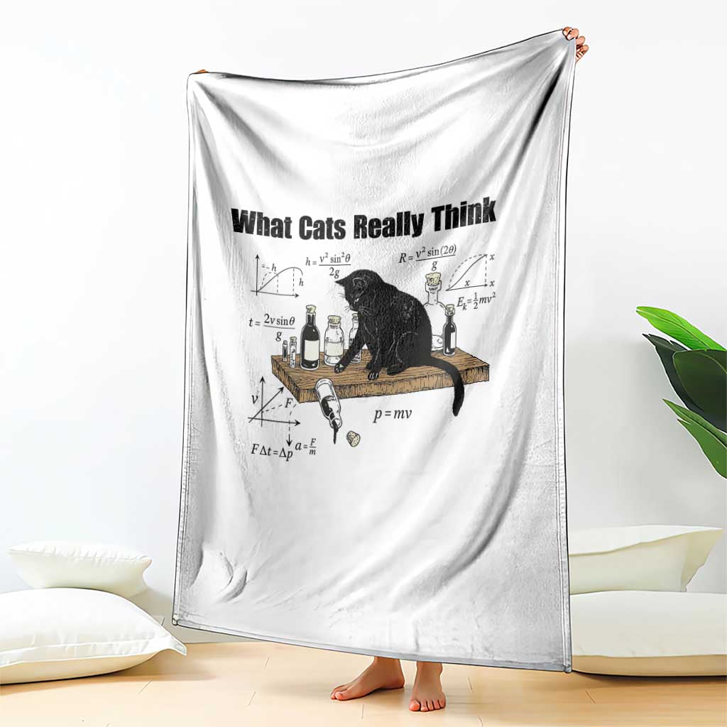 Funny Physics Cat Meme Throw Blanket What Cats Really Think