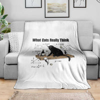 Funny Physics Cat Meme Throw Blanket What Cats Really Think