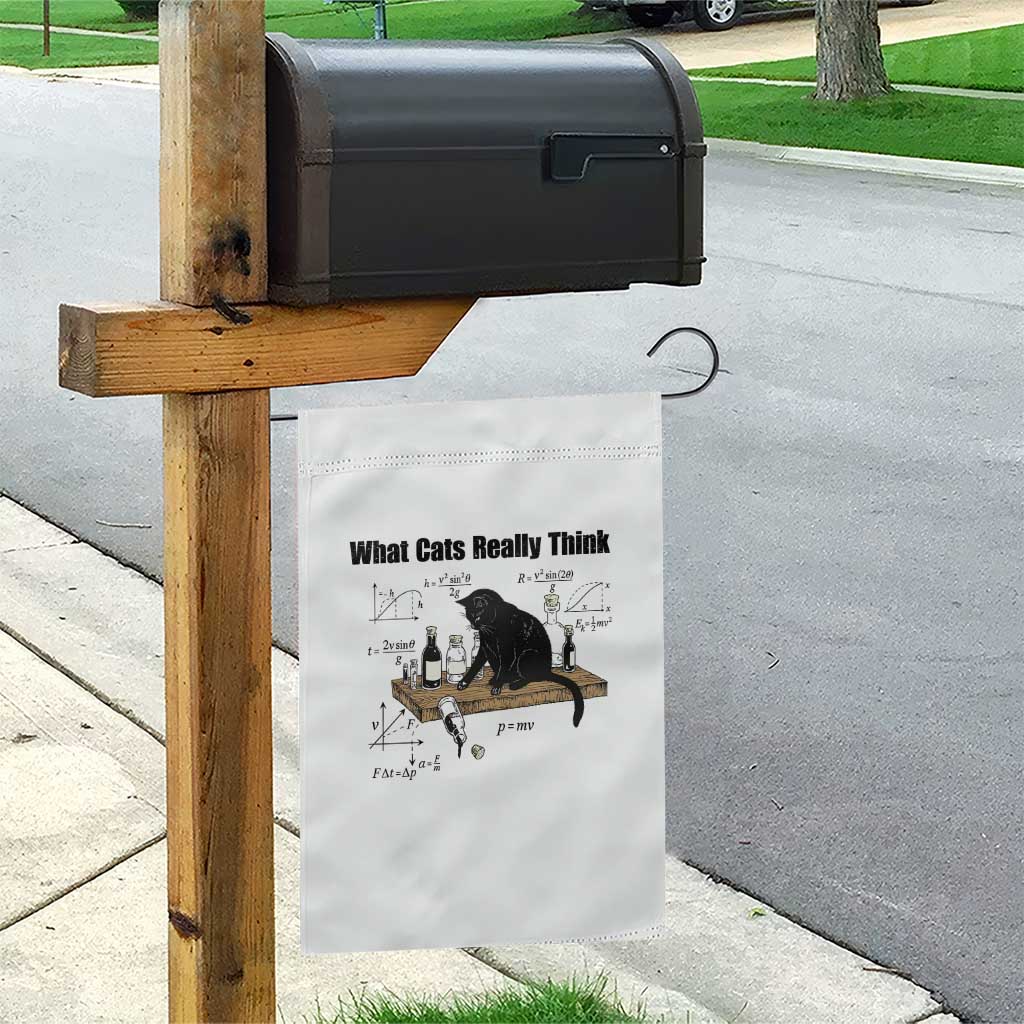 Funny Physics Cat Meme Garden Flag What Cats Really Think