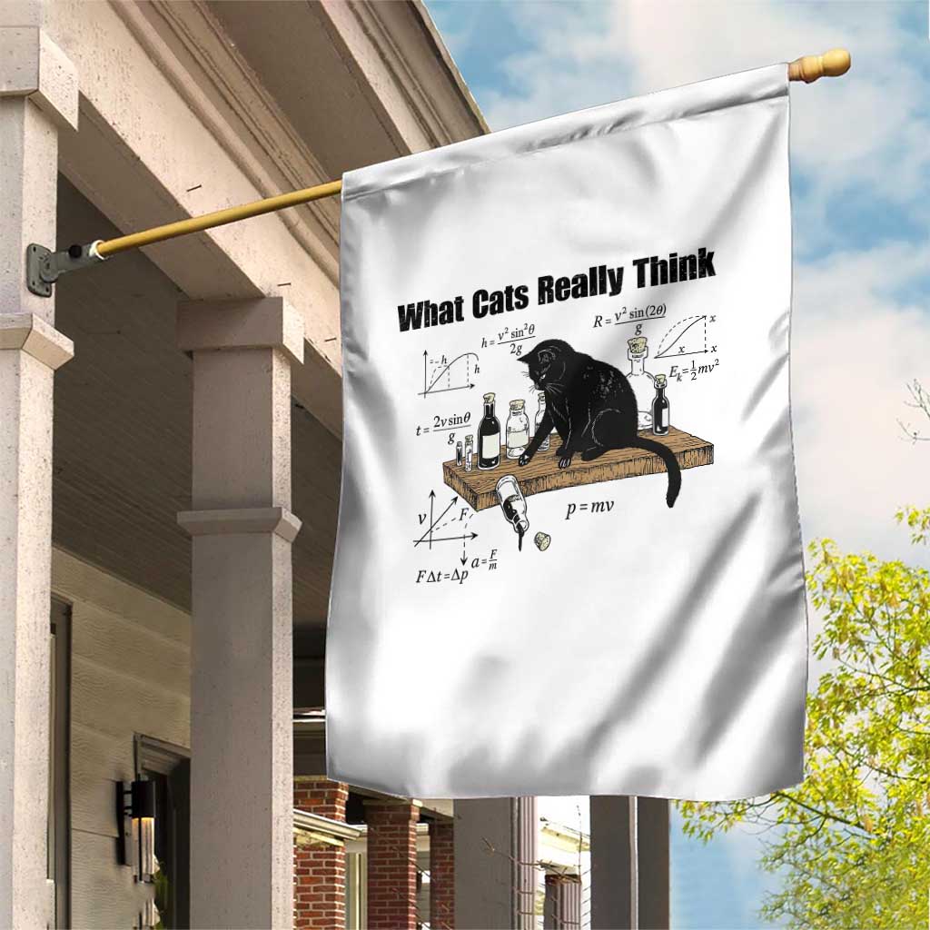 Funny Physics Cat Meme Garden Flag What Cats Really Think