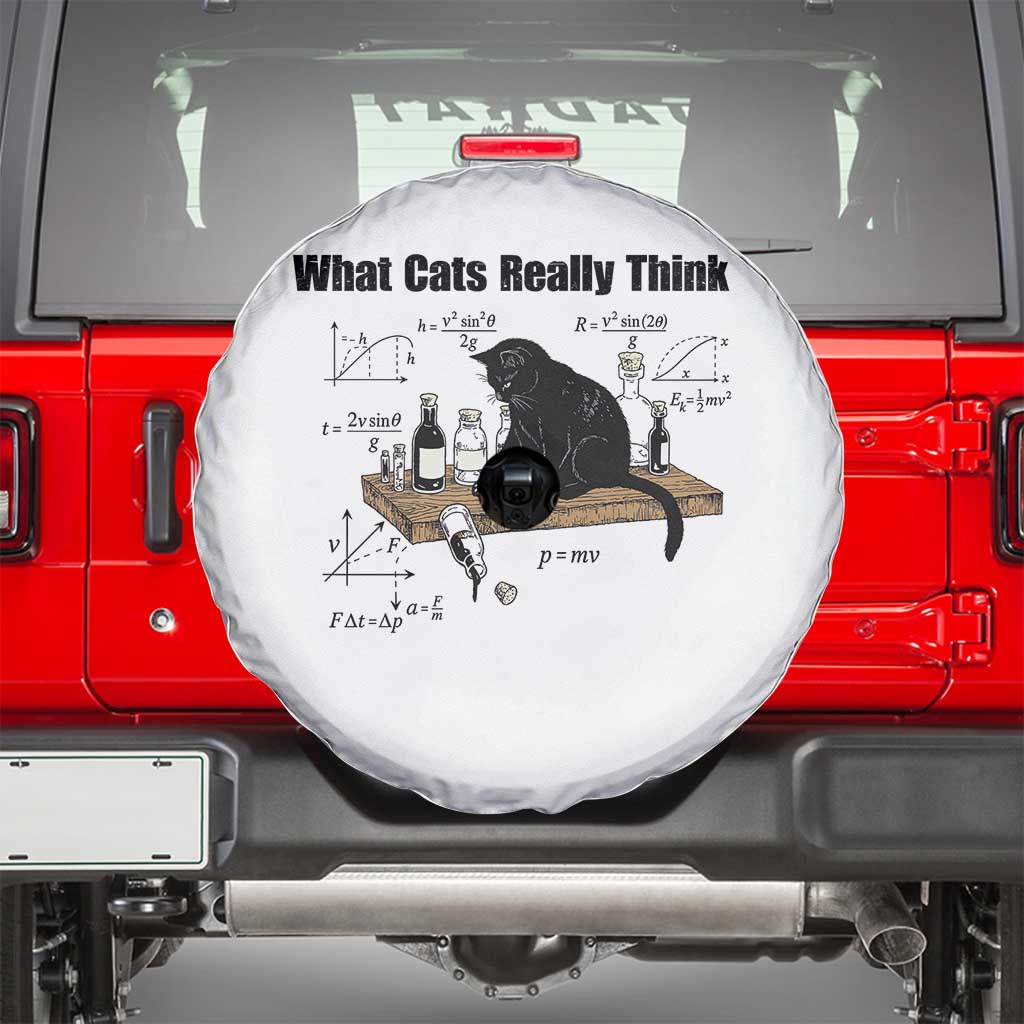 Funny Physics Cat Meme Spare Tire Cover What Cats Really Think