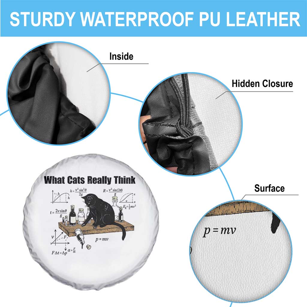 Funny Physics Cat Meme Spare Tire Cover What Cats Really Think