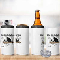 Funny Physics Cat Meme 4 in 1 Can Cooler Tumbler What Cats Really Think