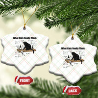 Funny Physics Cat Meme Ceramic Ornament What Cats Really Think