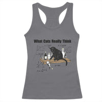 Funny Physics Cat Meme Racerback Tank Top What Cats Really Think