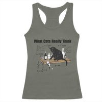 Funny Physics Cat Meme Racerback Tank Top What Cats Really Think