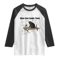 Funny Physics Cat Meme Raglan Shirt What Cats Really Think