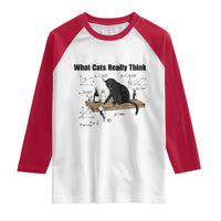 Funny Physics Cat Meme Raglan Shirt What Cats Really Think