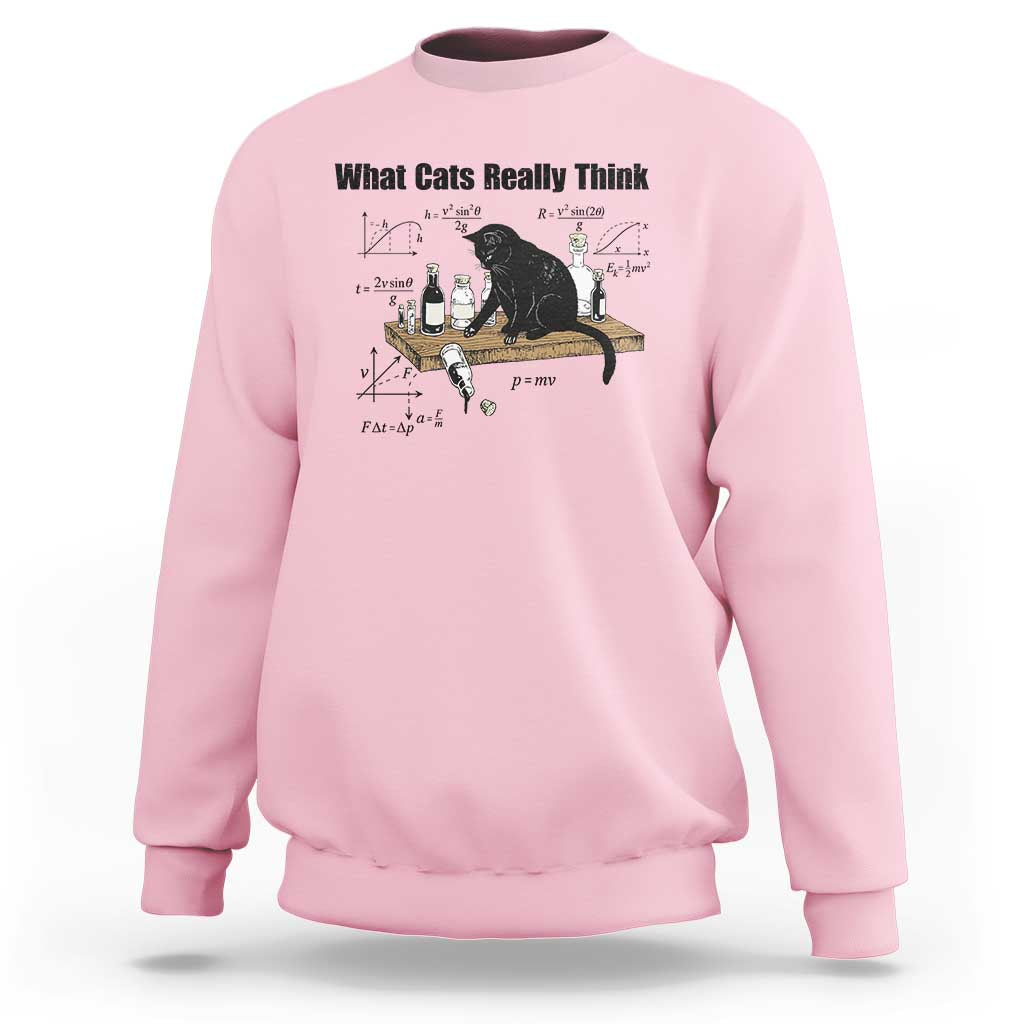 Funny Physics Cat Meme Sweatshirt What Cats Really Think