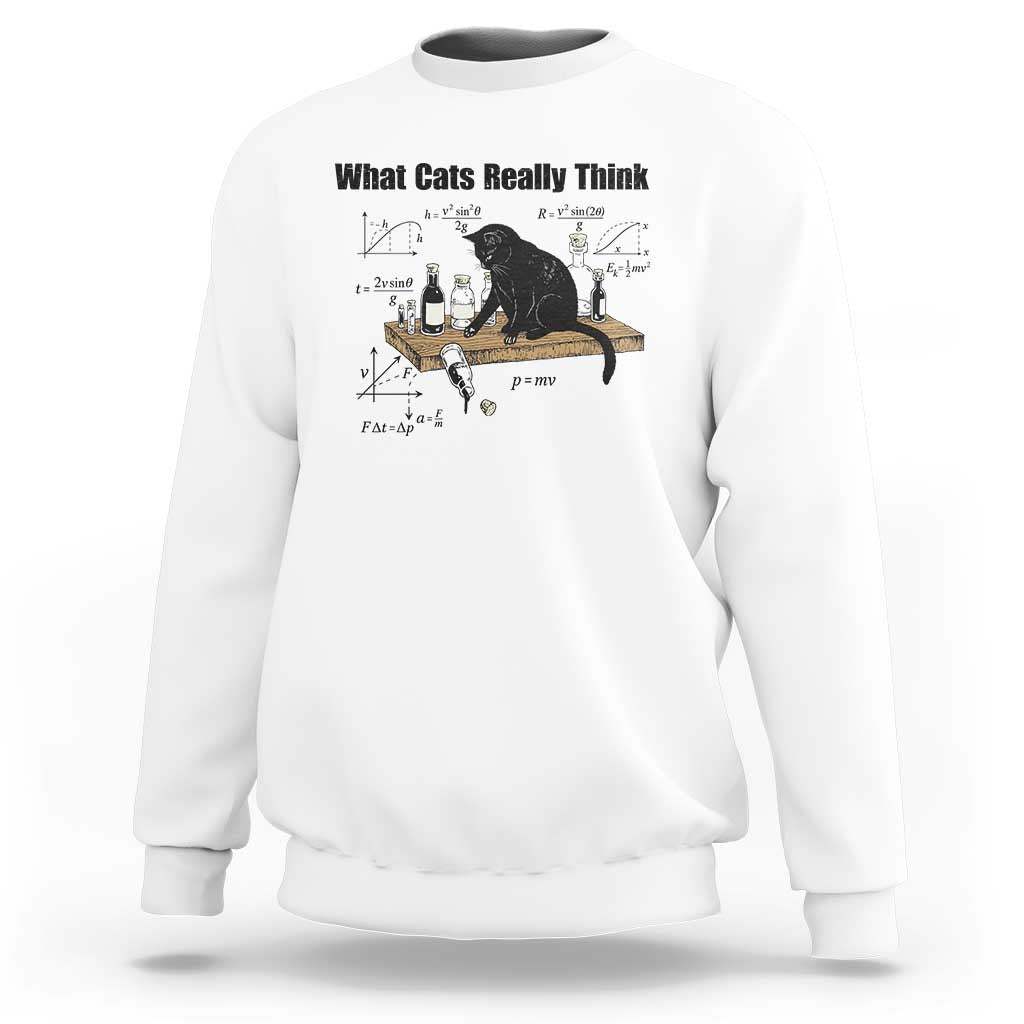 Funny Physics Cat Meme Sweatshirt What Cats Really Think