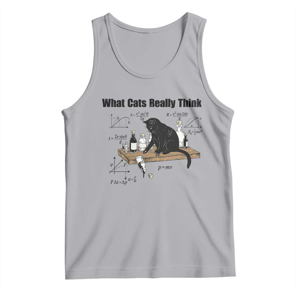 Funny Physics Cat Meme Tank Top What Cats Really Think