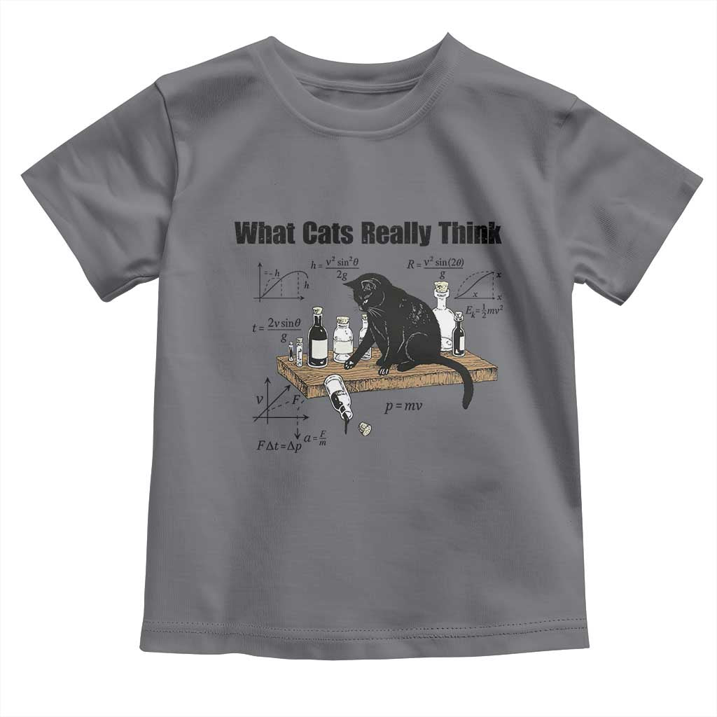 Funny Physics Cat Meme Toddler T Shirt What Cats Really Think