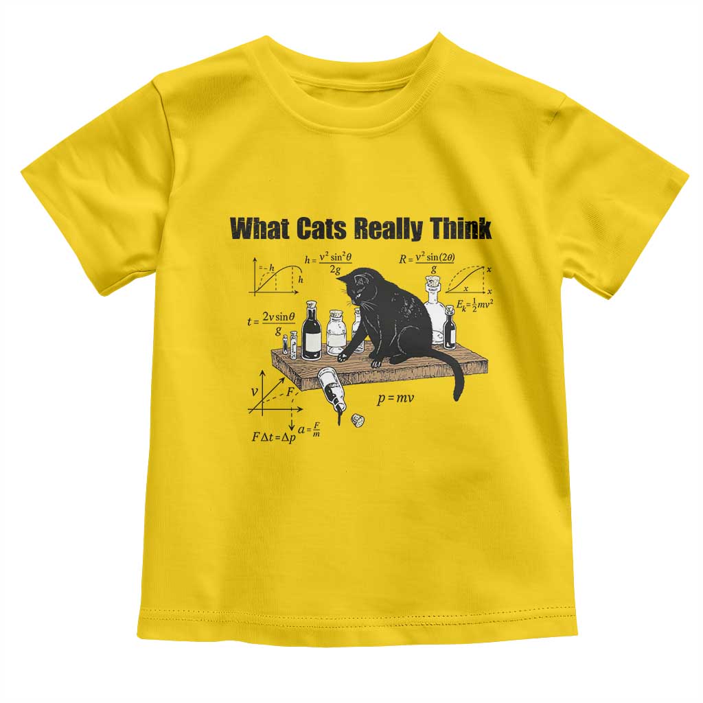 Funny Physics Cat Meme Toddler T Shirt What Cats Really Think