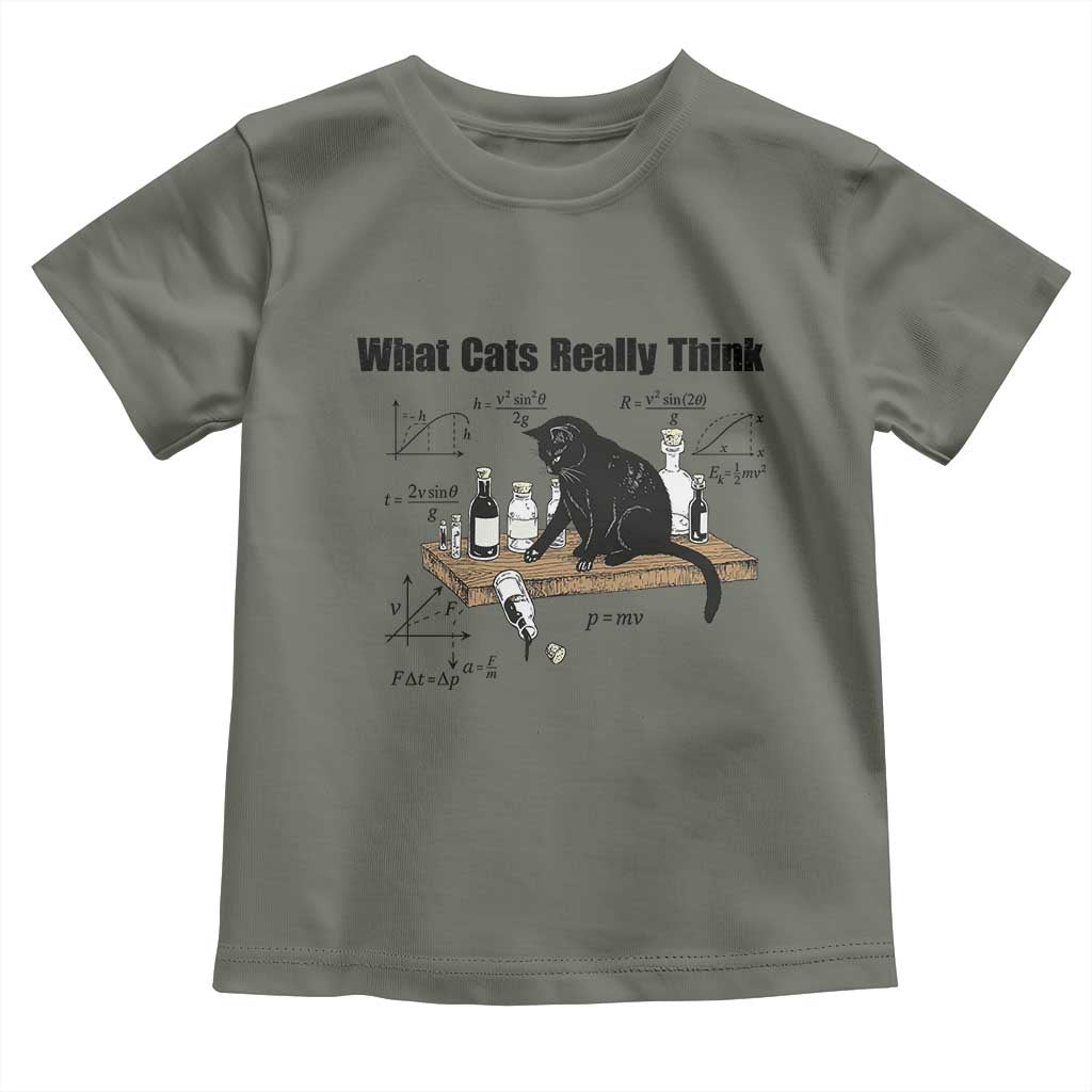 Funny Physics Cat Meme Toddler T Shirt What Cats Really Think