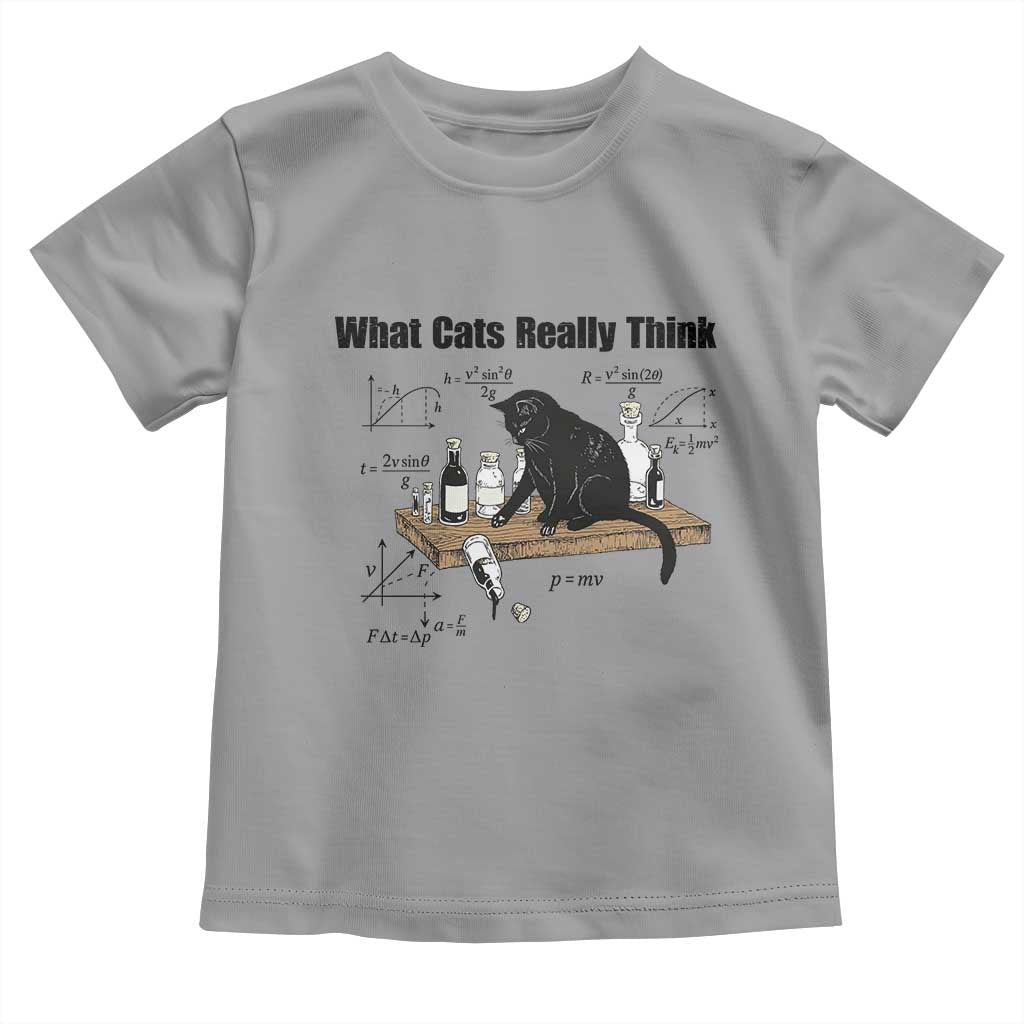 Funny Physics Cat Meme Toddler T Shirt What Cats Really Think