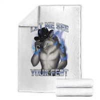 Funny Alpha Wolf Ironic Meme Throw Blanket Let Me See Your Feet