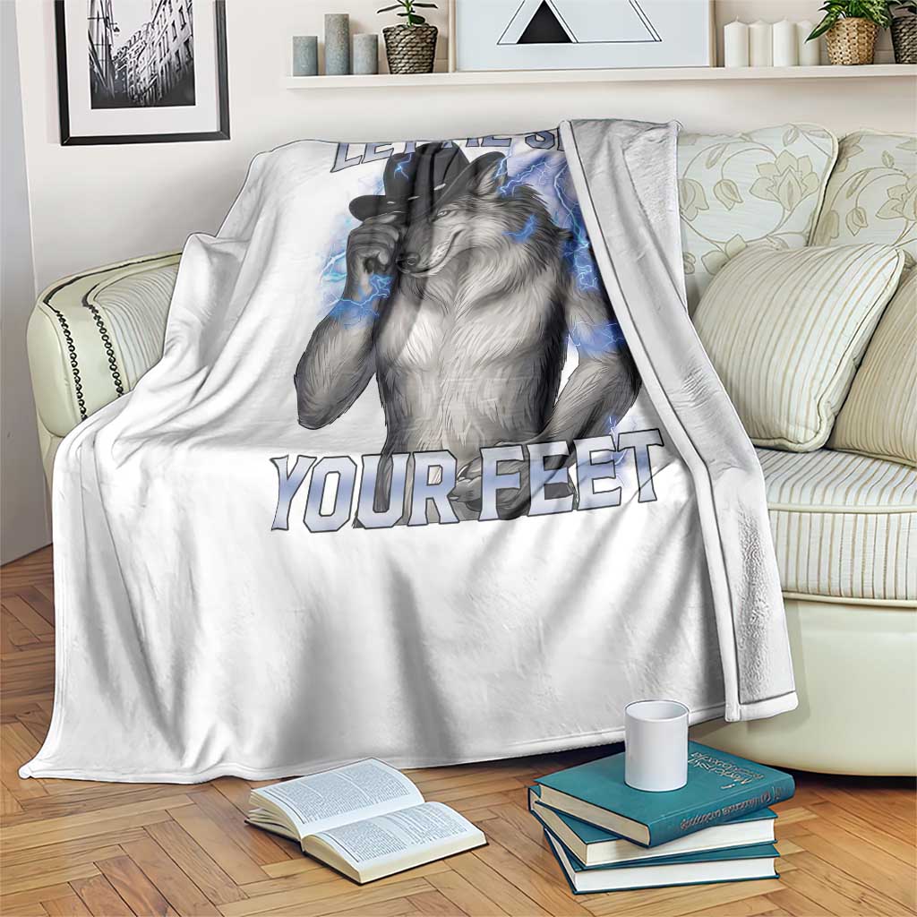 Funny Alpha Wolf Ironic Meme Throw Blanket Let Me See Your Feet