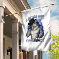 Funny Alpha Wolf Ironic Meme Garden Flag Let Me See Your Feet